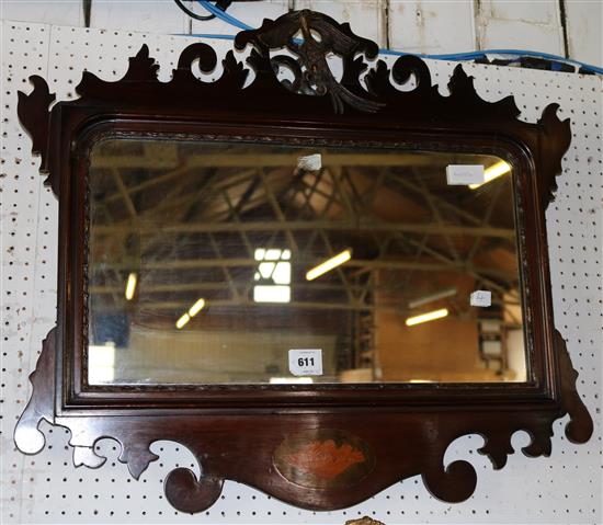 George III style mahogany fret cut wall mirror